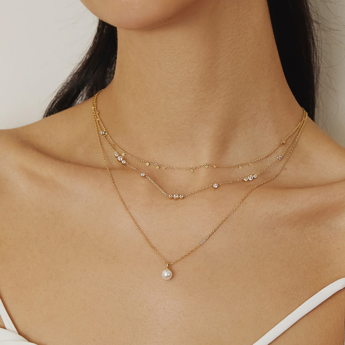 Ania Haie Gold Mini Disc Drop Stacking Necklace