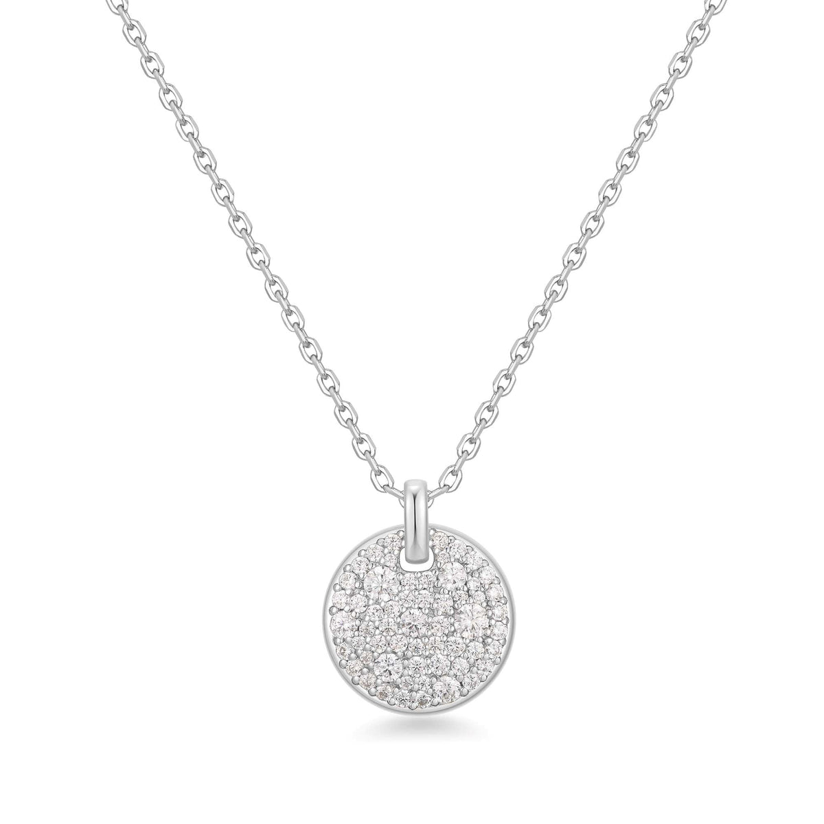Ania Haie Silver Large Pave Disc Necklace