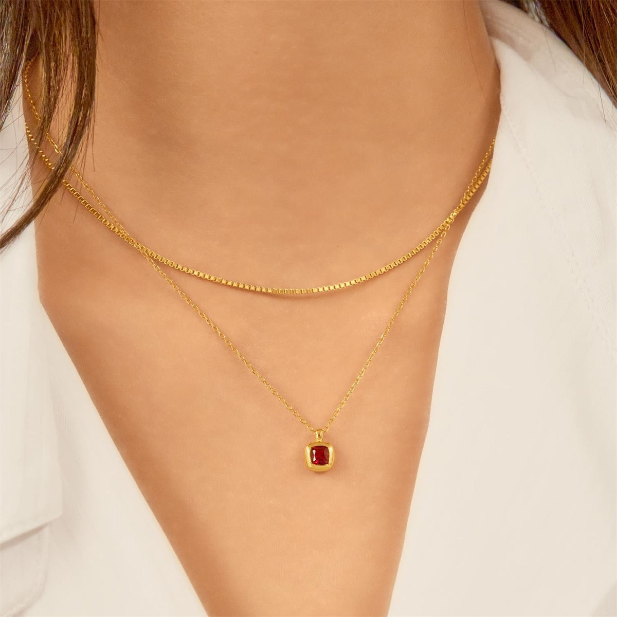 Ania Haie Gold Crimson Solitaire Necklace