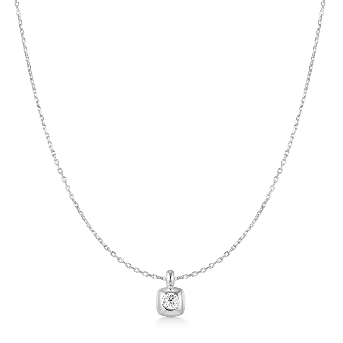 Ania Haie Silver Modern Bezel-Set Solitaire Necklace