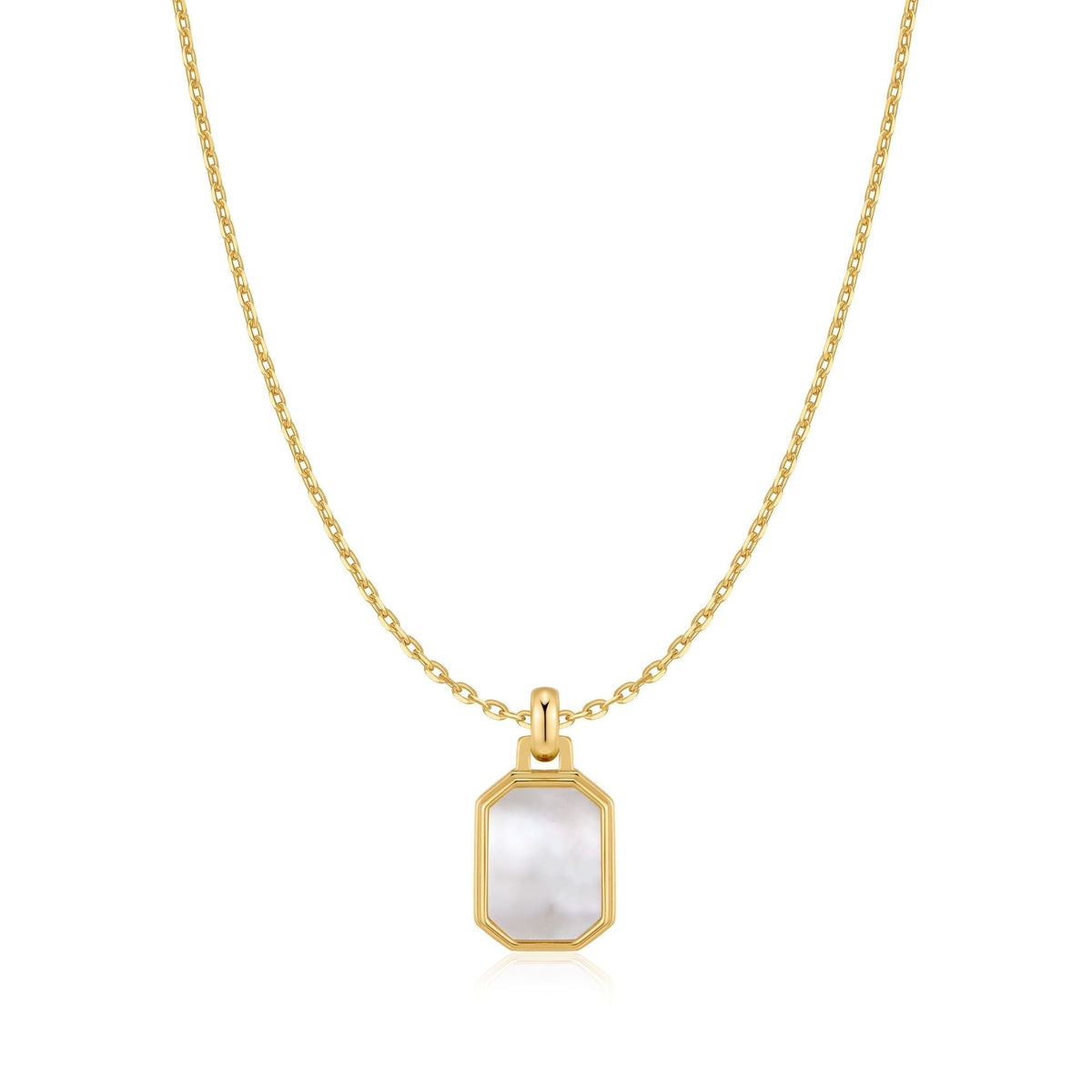 Ania Haie Gold Square Mother-of-Pearl Necklace