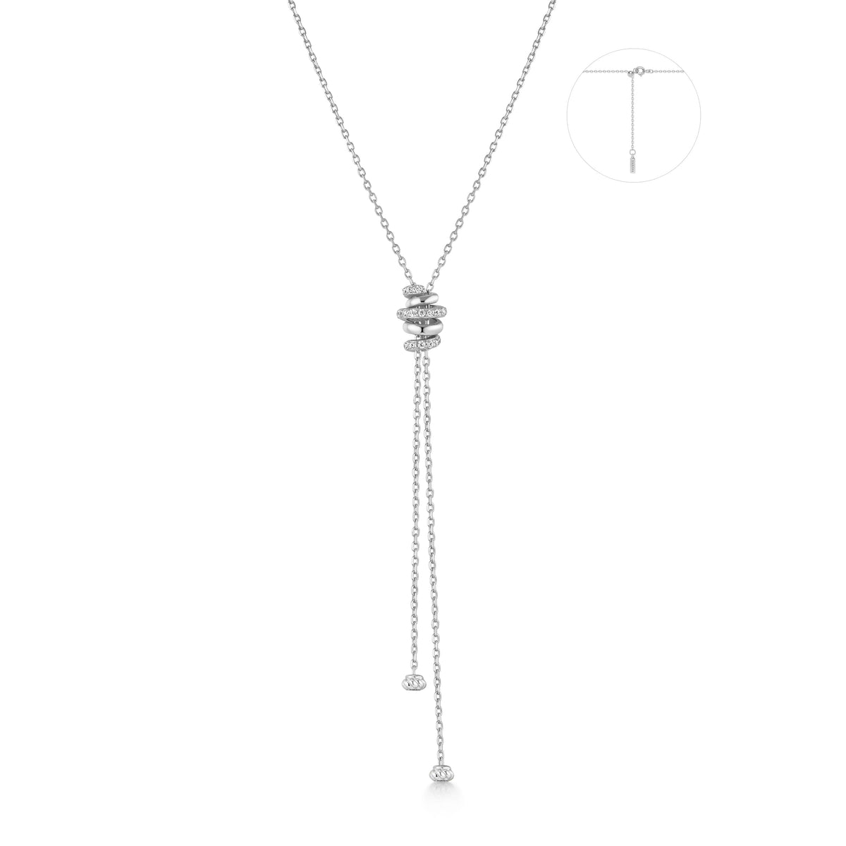 Ania Haie Silver Twisted Rope Lariat Necklace