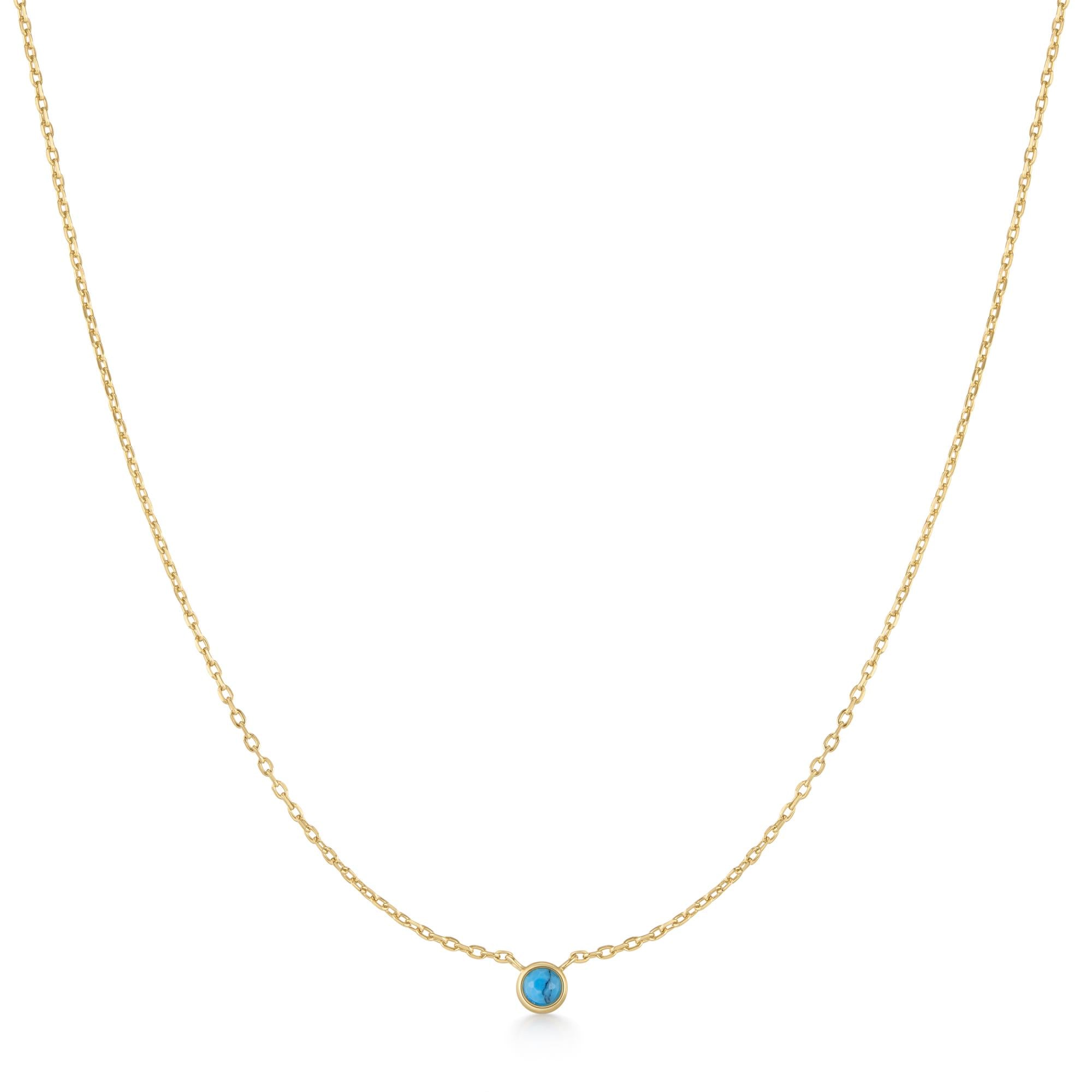 Ania Haie Gold Bezel-Set Lab-Created Turquoise Solitaire Necklace