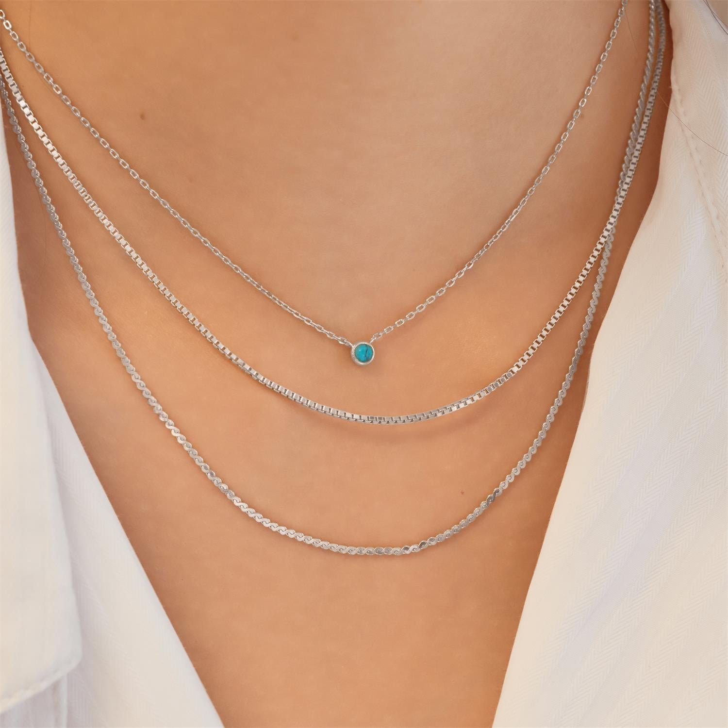 Ania Haie Silver Bezel-Set Lab-Created Turquoise Solitaire Necklace