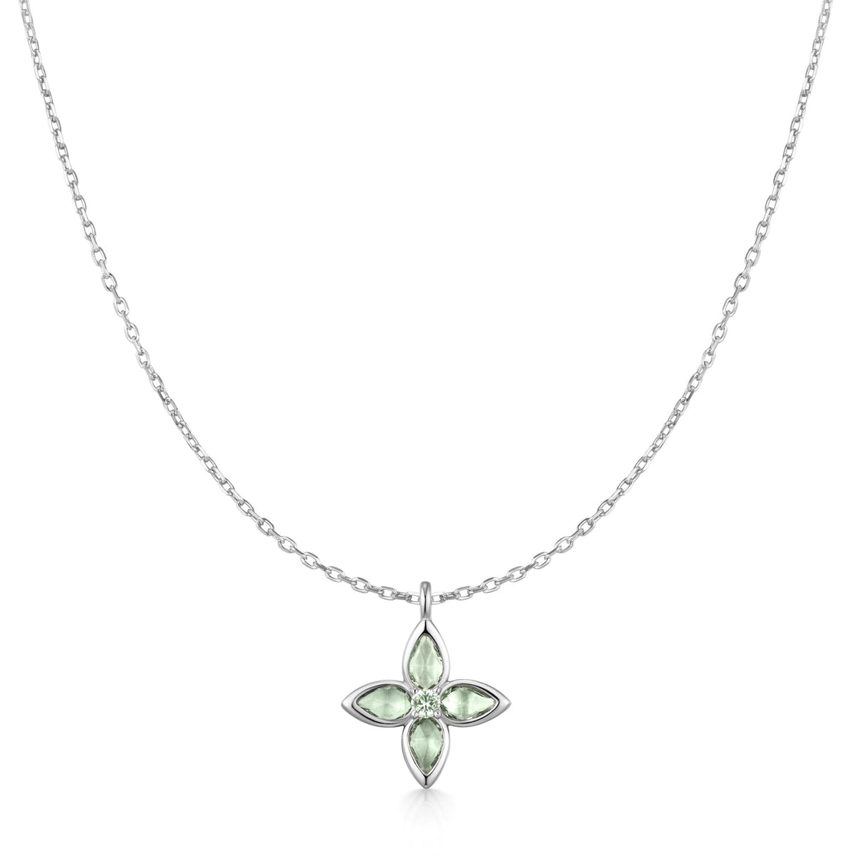 Ania Haie Silver Mint Green Lucky Clover Necklace