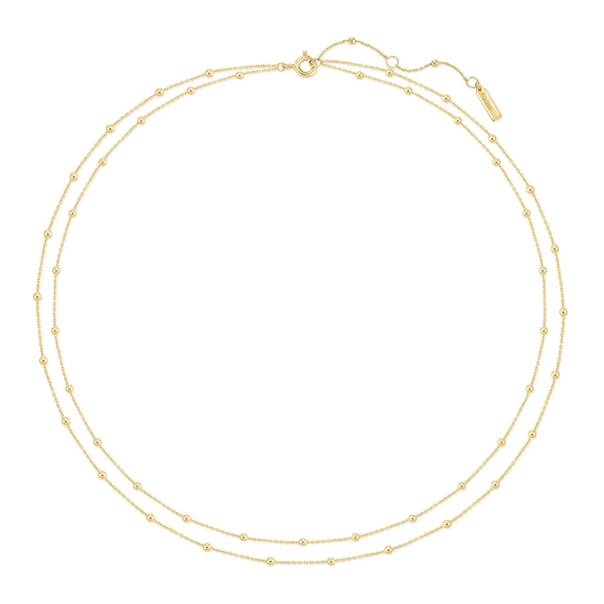Ania Haie Gold Double Chain Bead Station Necklace