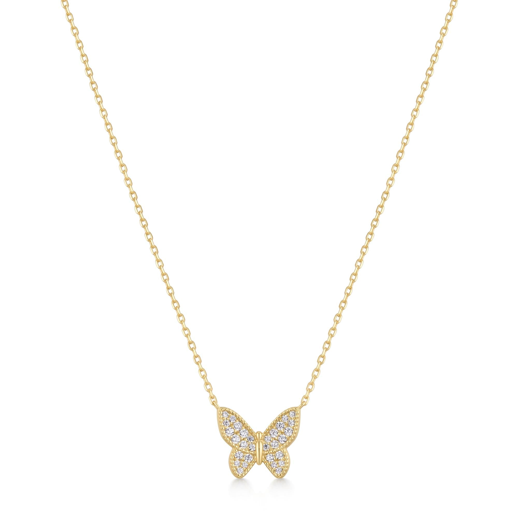 Ania Haie Gold Butterfly Pave Necklace