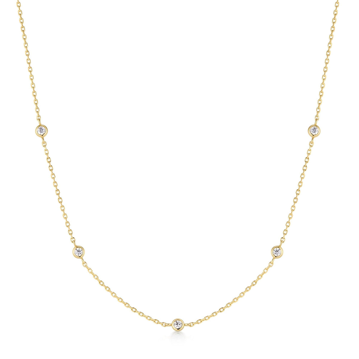 Ania Haie Gold Classic Bezel-Set Station Necklace