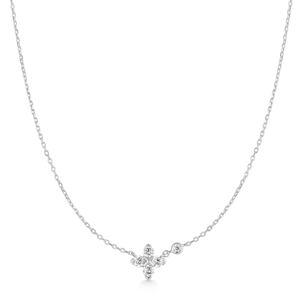 Ania Haie Silver Sparkling Lucky Clover Necklace