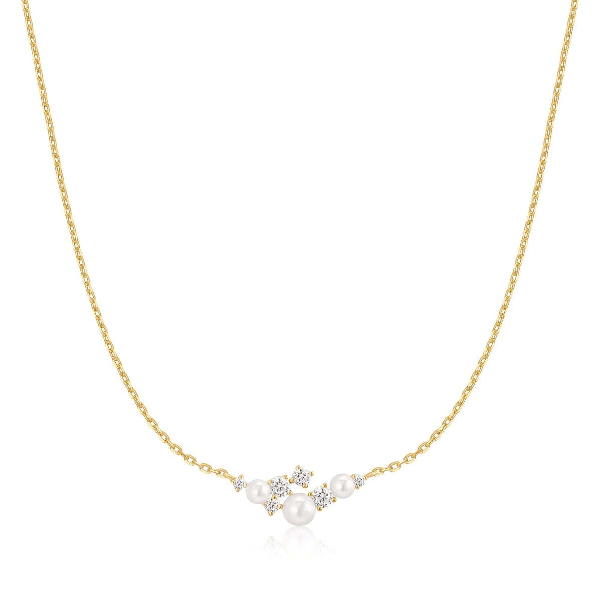 Ania Haie Gold Shell Pearl Cluster Necklace