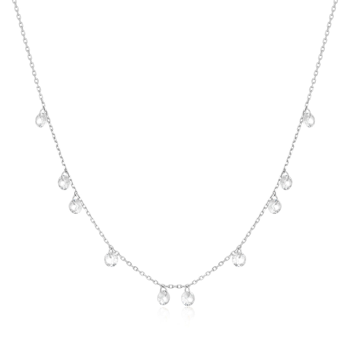 Ania Haie Silver Droplet Station Necklace