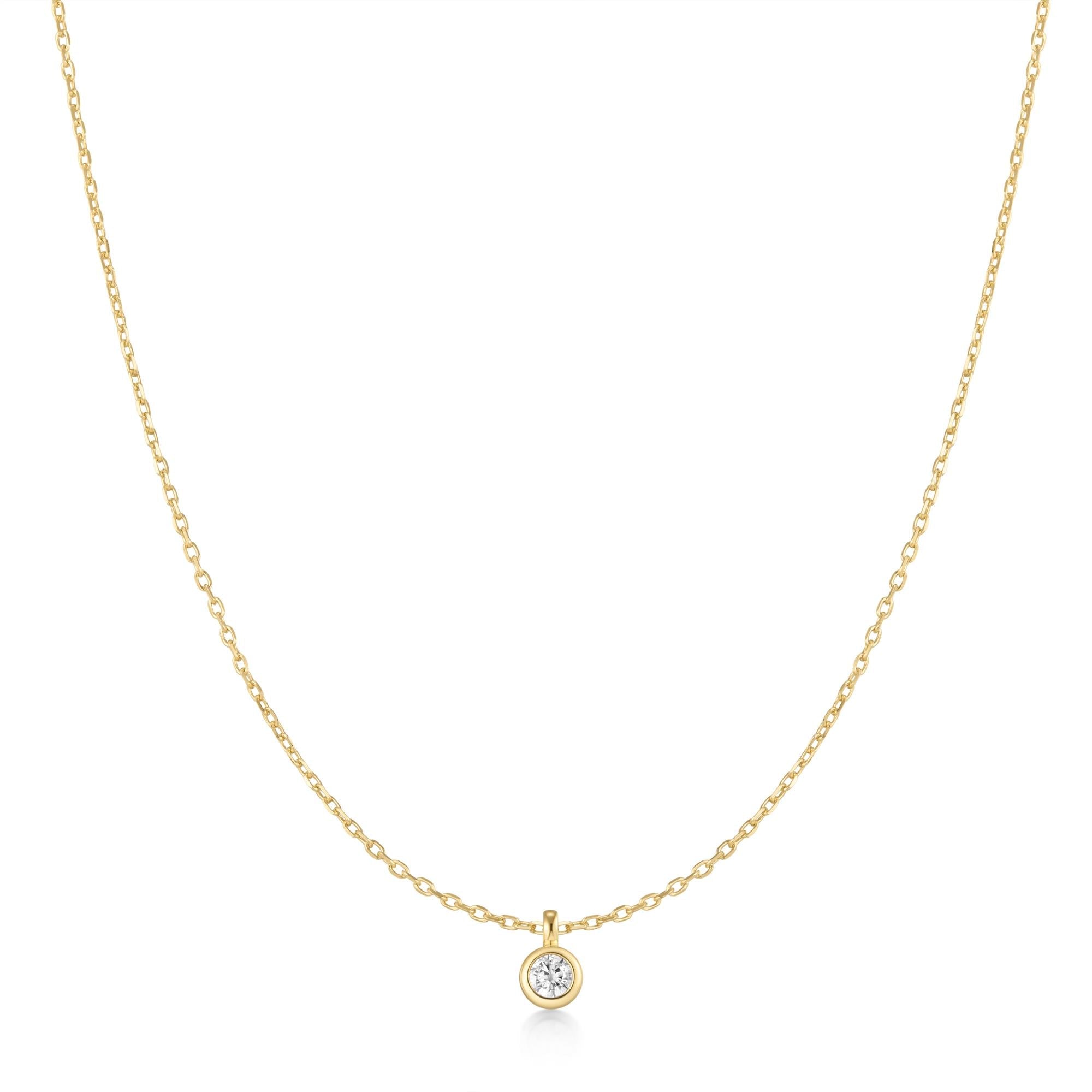 Ania Haie Gold Classic Bezel-Set Solitaire Necklace