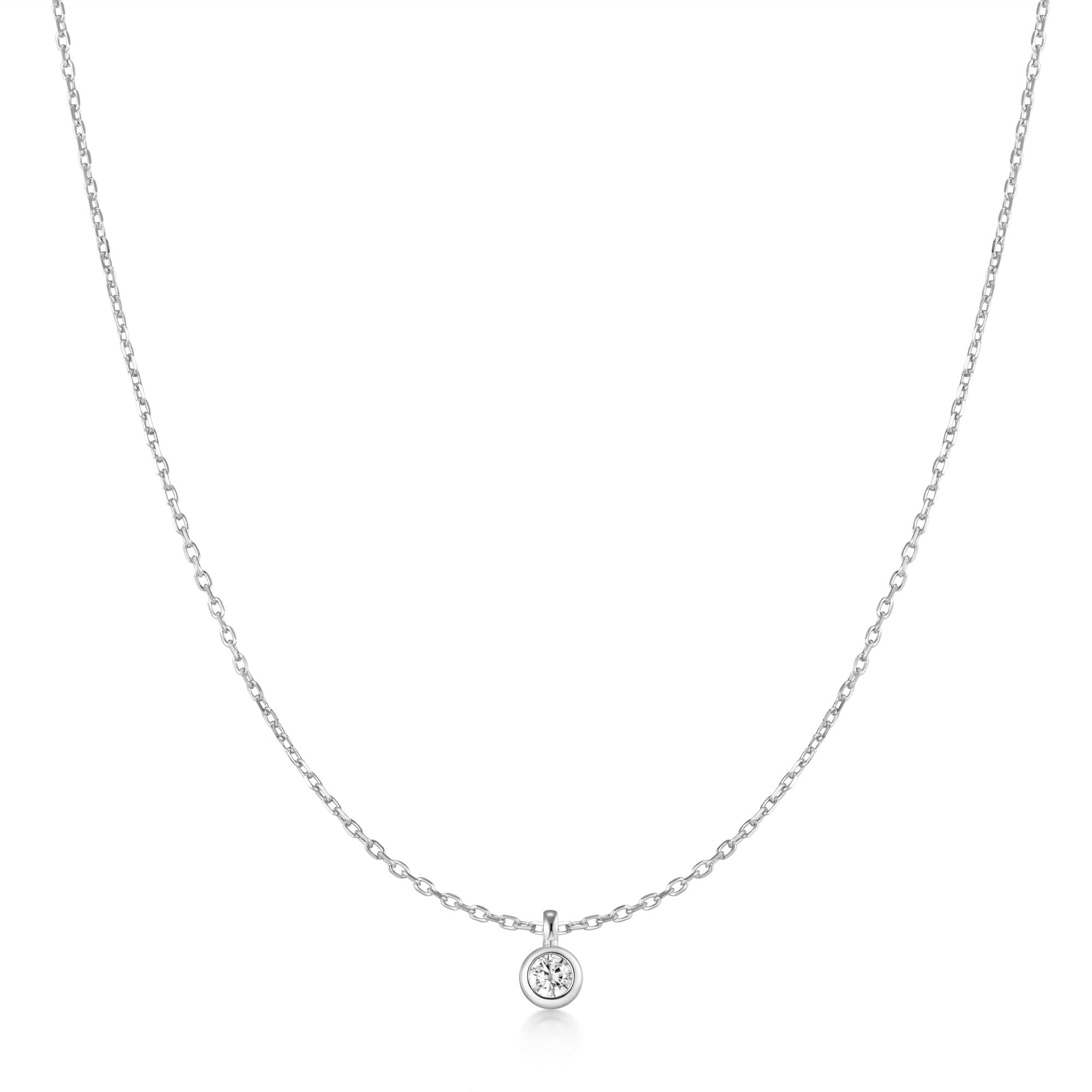 Ania Haie Silver Classic Bezel-Set Solitaire Necklace