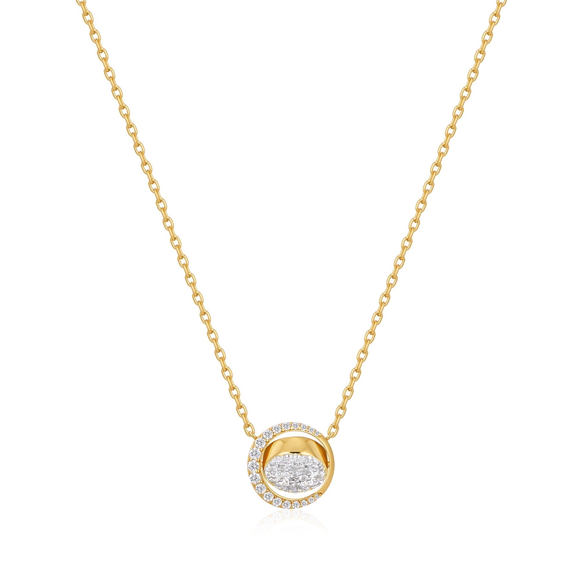 Ania Haie Gold Reversible Pave Moon Evil-Eye Necklace