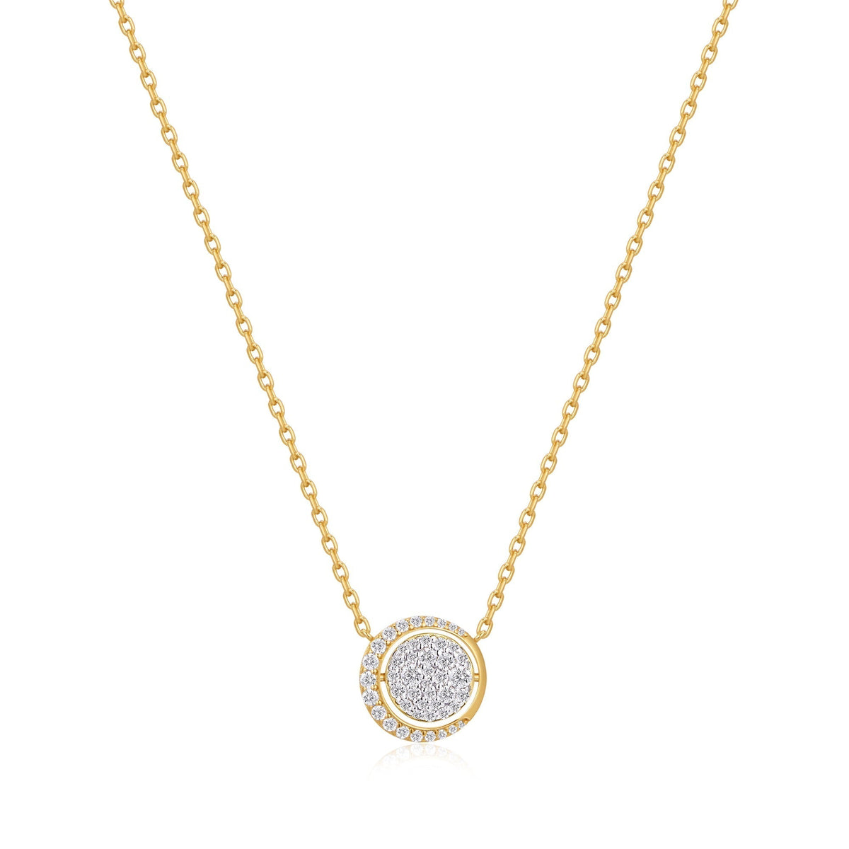 Ania Haie Gold Reversible Pave Moon Evil-Eye Necklace