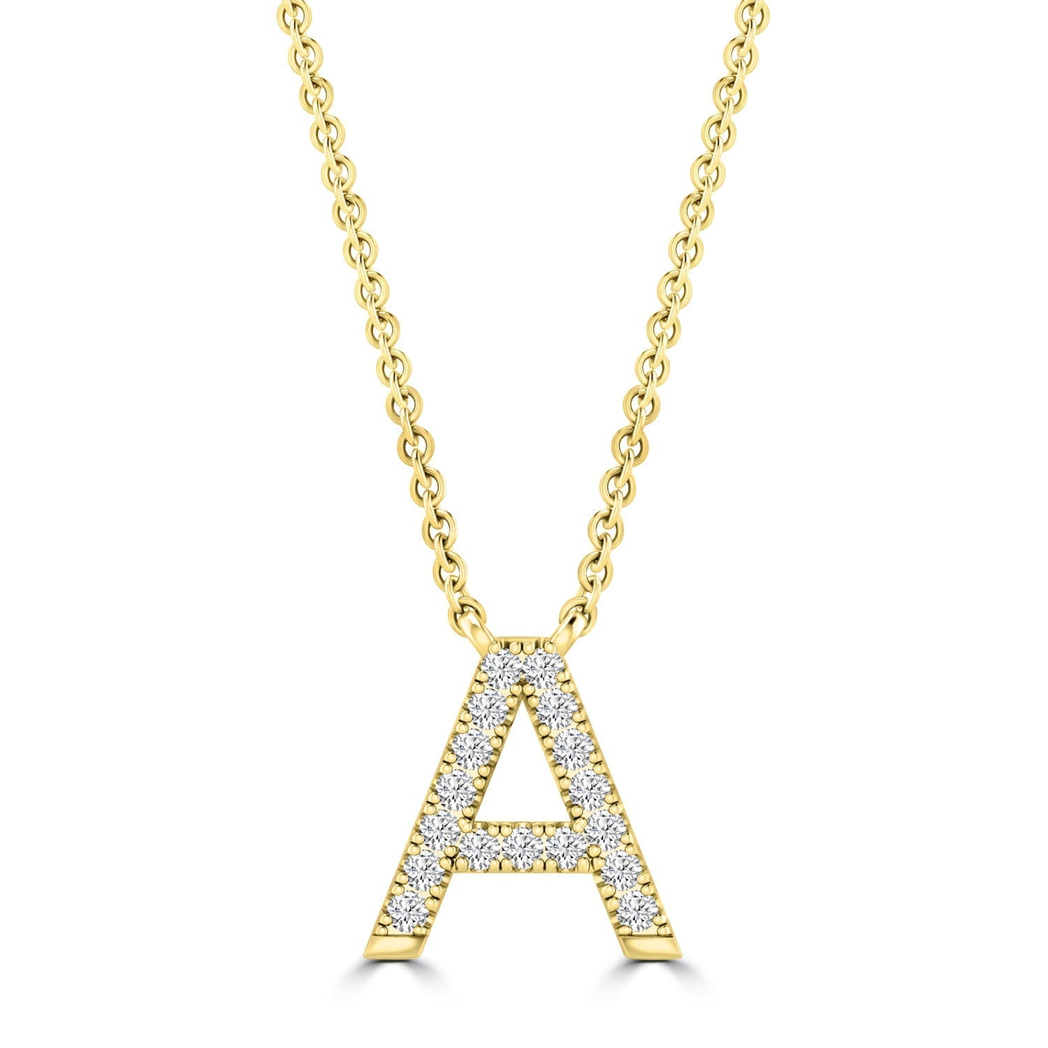 9ct Yellow Gold Diamond Initial 'A' Necklace