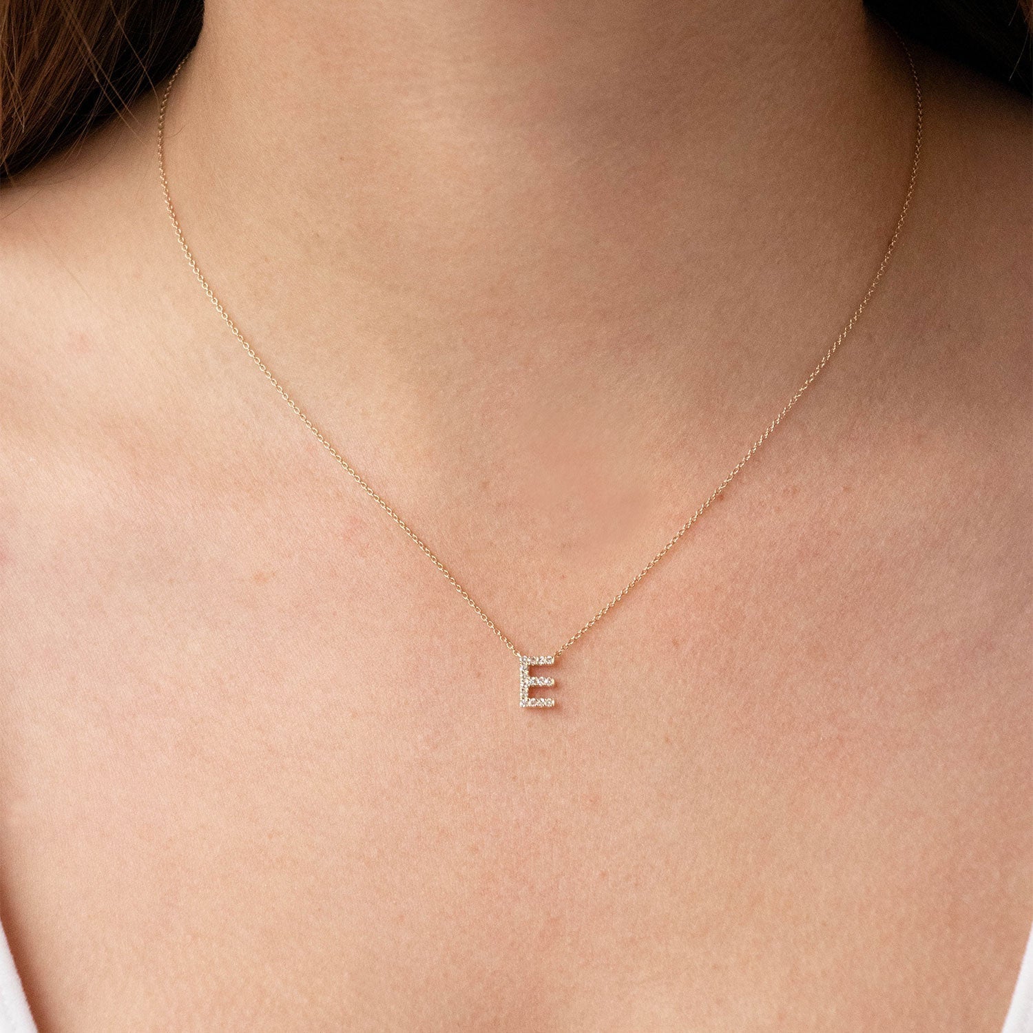 9ct Yellow Gold Diamond Initial 'F' Necklace