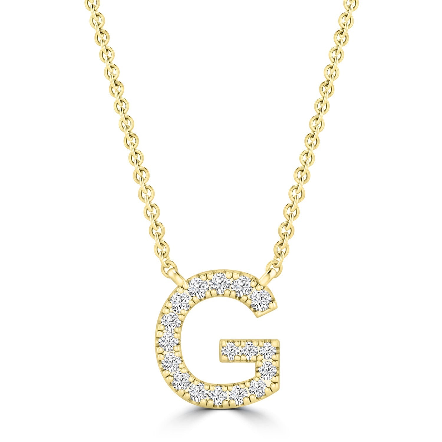 9ct Yellow Gold Diamond Initial 'G' Necklace