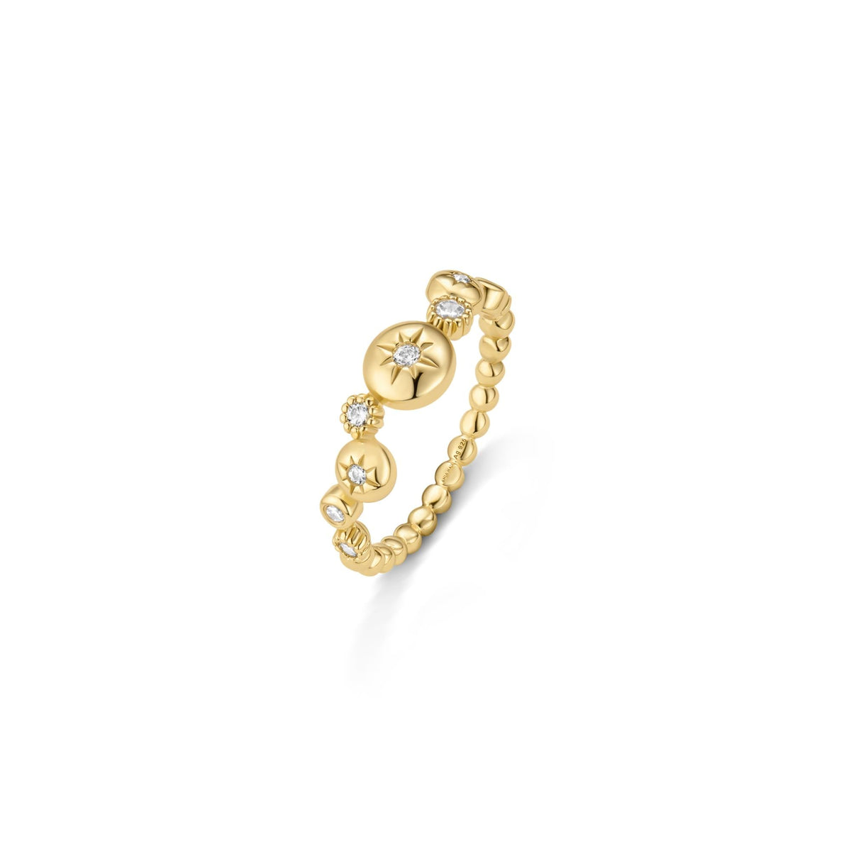 Ania Haie Gold Starburst Zig-Zag Beaded Ring