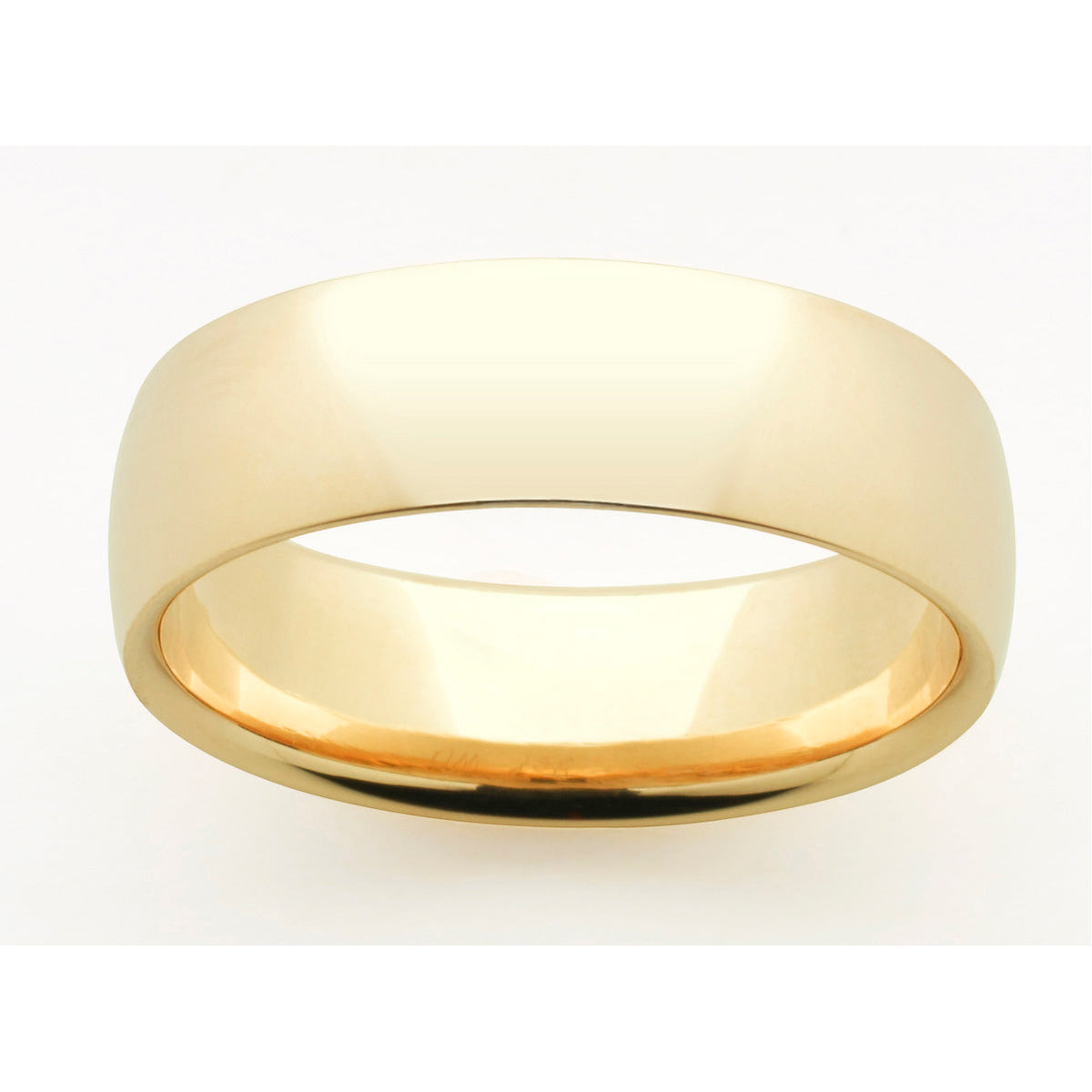 9ct Yellow Gold Ellipse Shape Ring with Thick Edge