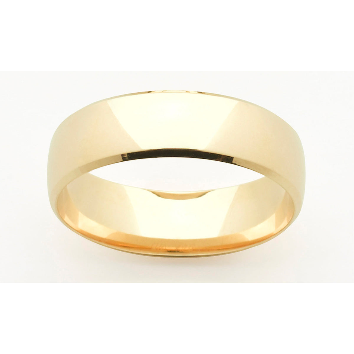 9ct Yellow Gold Quarter Round Ring with Bevelled Edge