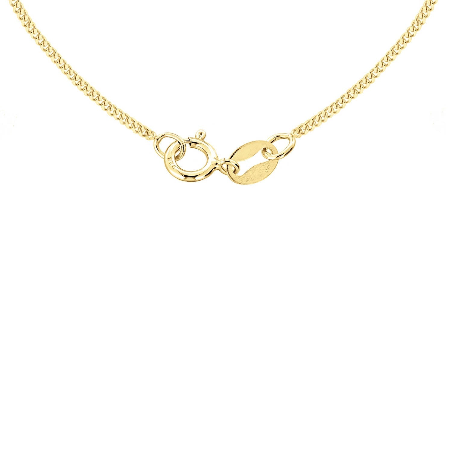 9ct Yellow Gold 30 Diamond Cut Adjustable Curb Chain 41cm-46cm