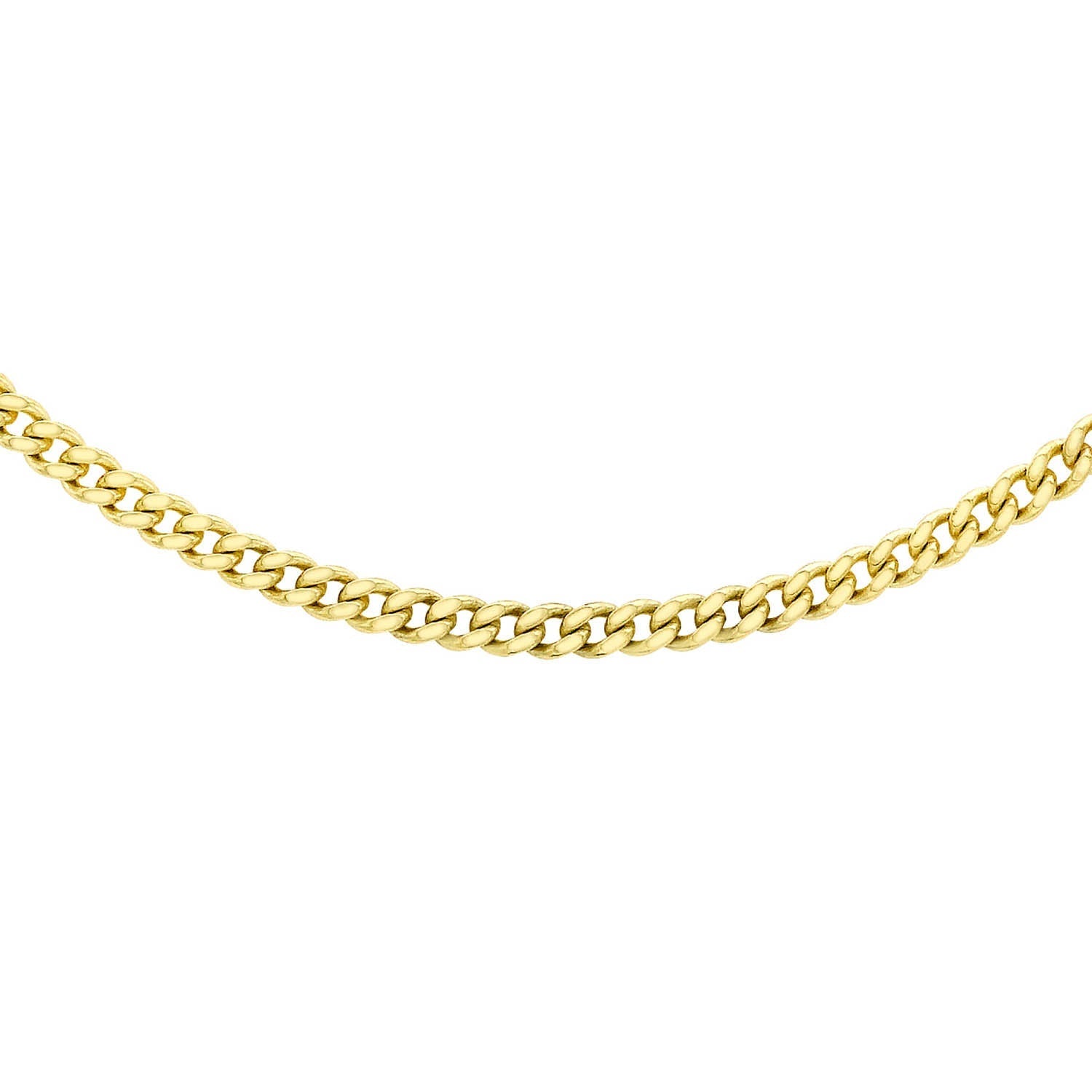 9ct Yellow Gold 30 Diamond Cut Adjustable Curb Chain 41cm-46cm