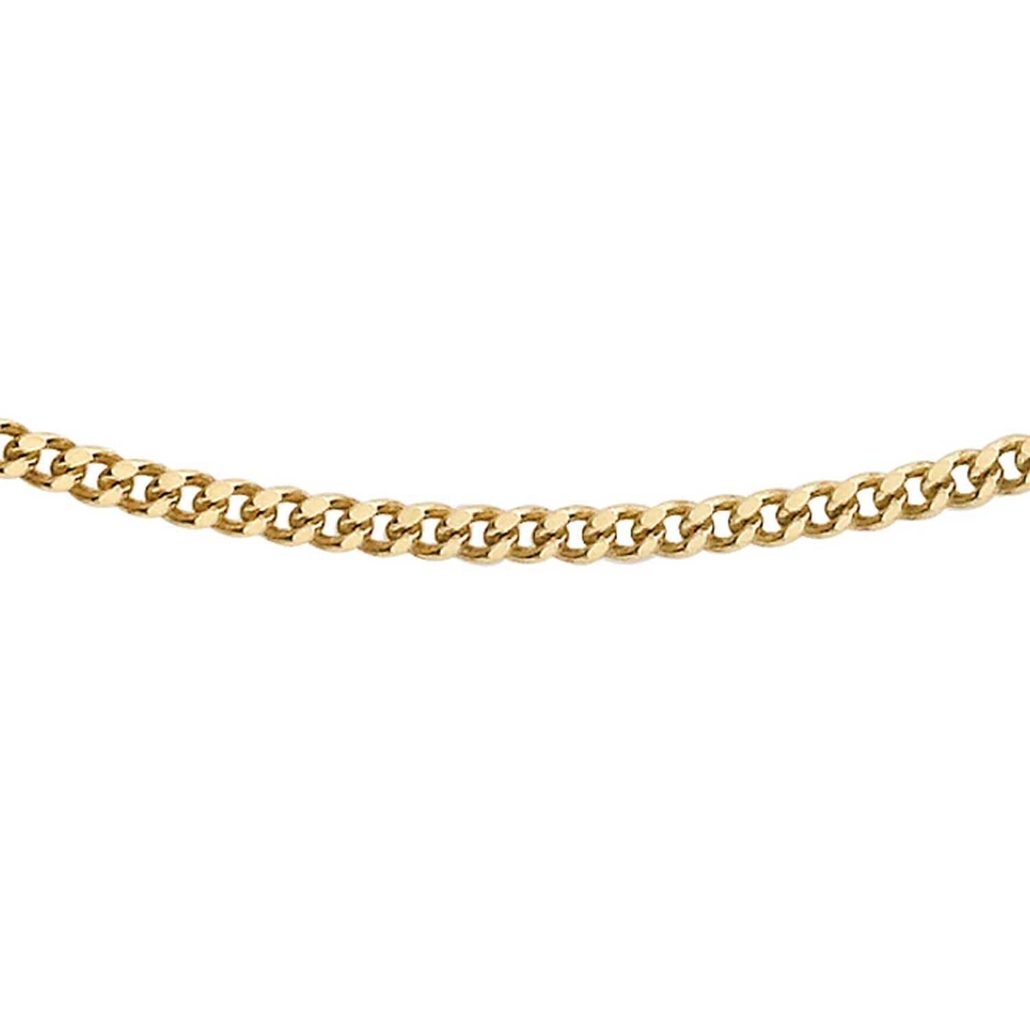 9ct Yellow Gold 40 Diamond Cut Curb Chain 41cm