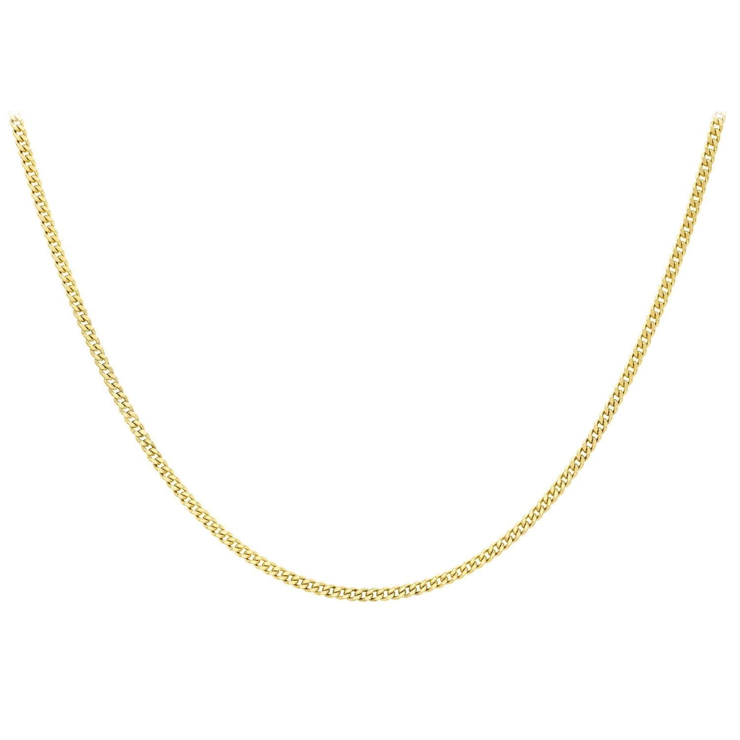 9ct Yellow Gold 40 Diamond Cut Curb Chain 46cm