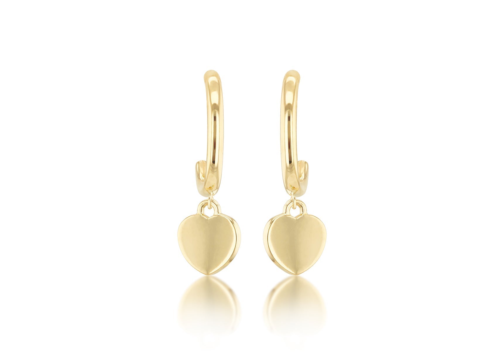 9ct Yellow Gold Heart Drop Earring