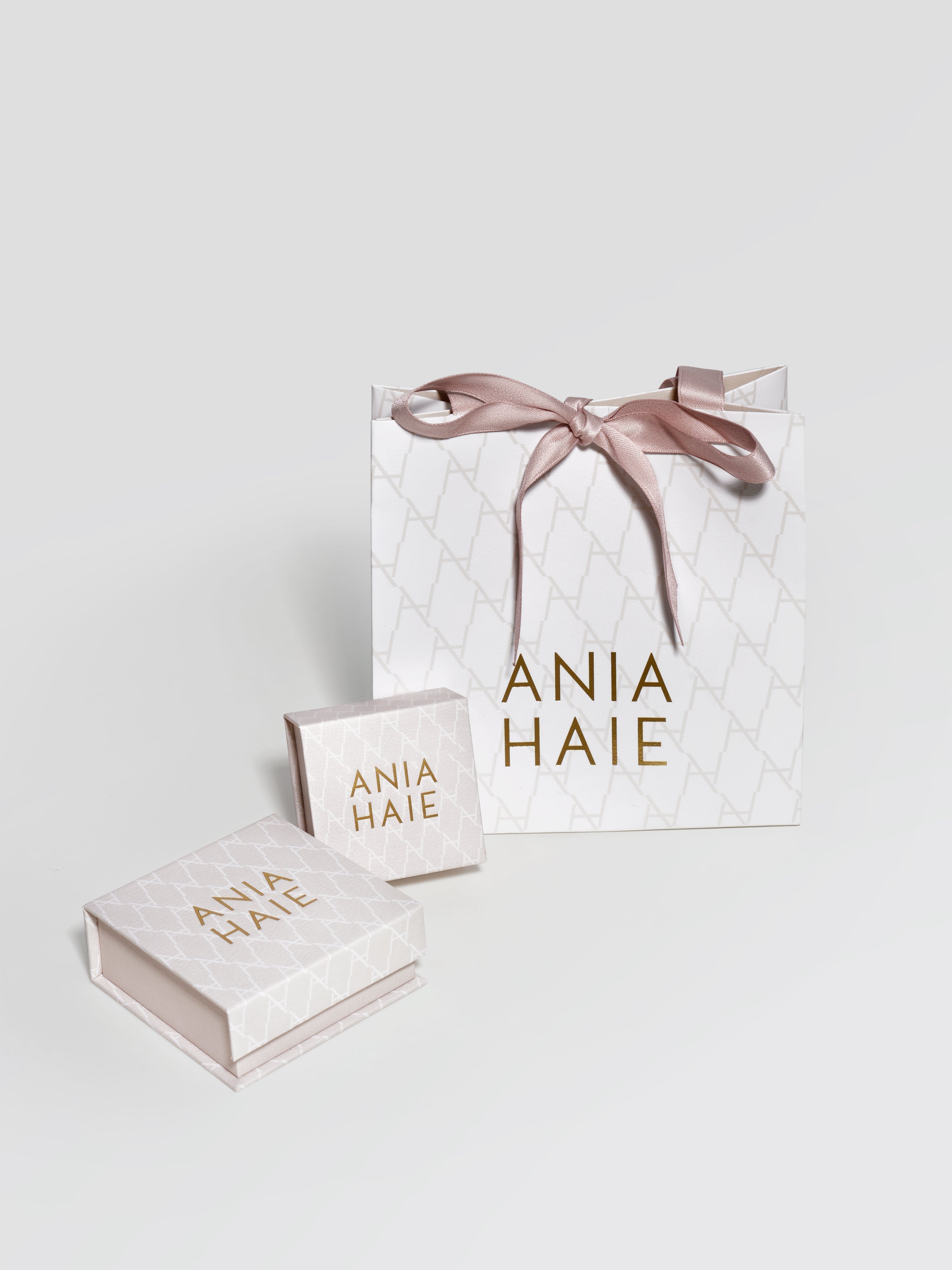 Ania Haie Gold Bezel-Set Drop Chain Stud Earrings