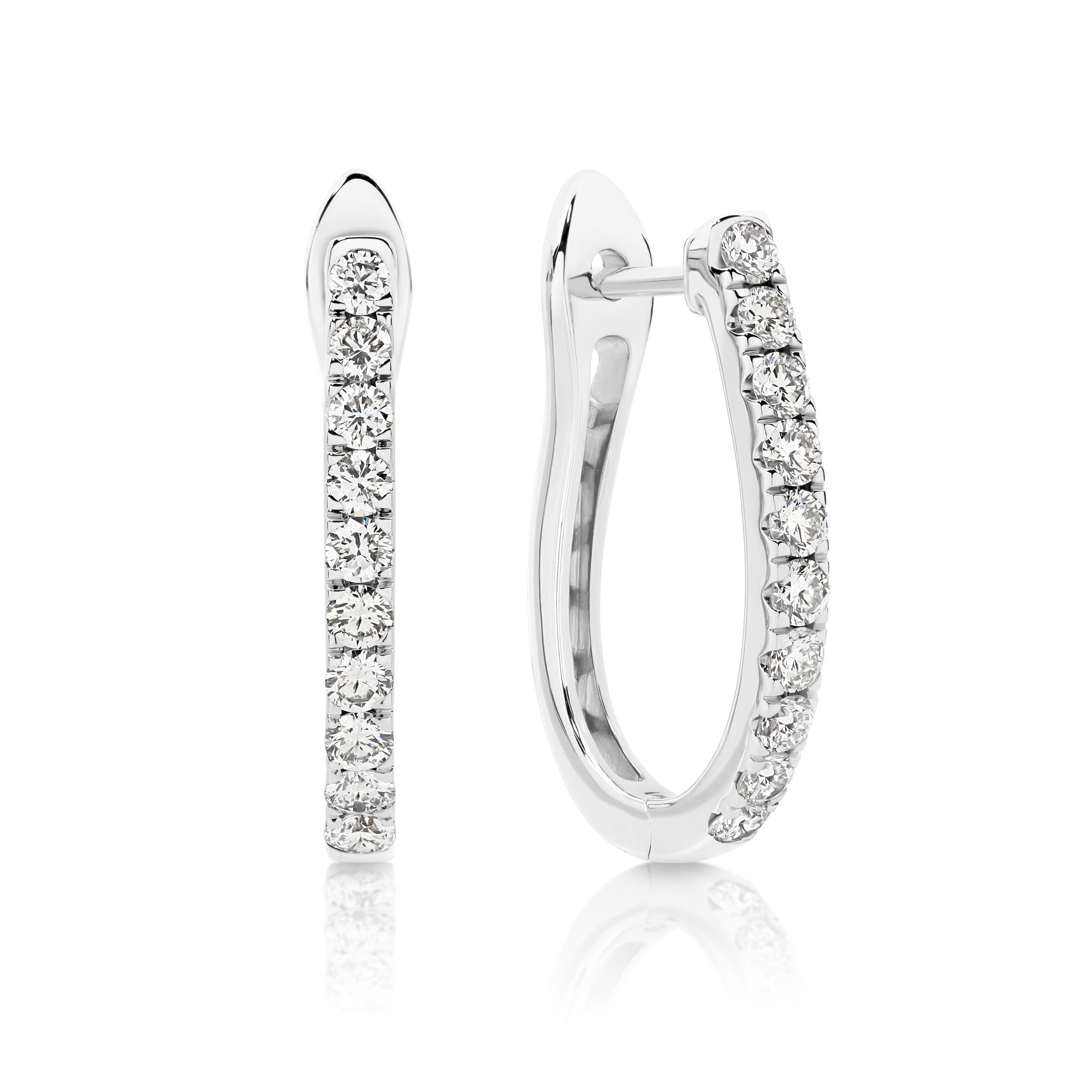 9ct white gold 1.00ct lab grown diamond huggies