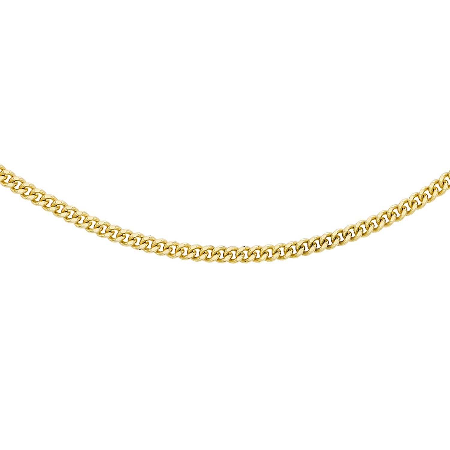 9ct Yellow Gold 40 Diamond Cut Curb Chain 46cm