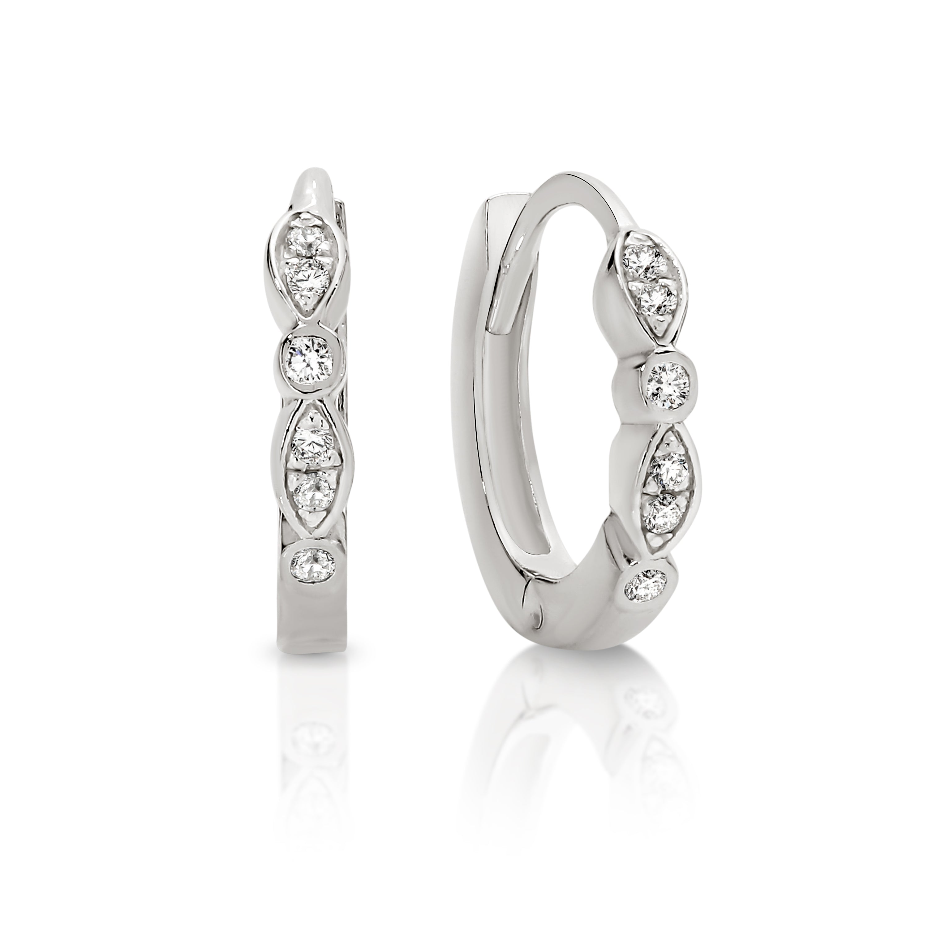 Silver cubic zirconia huggies