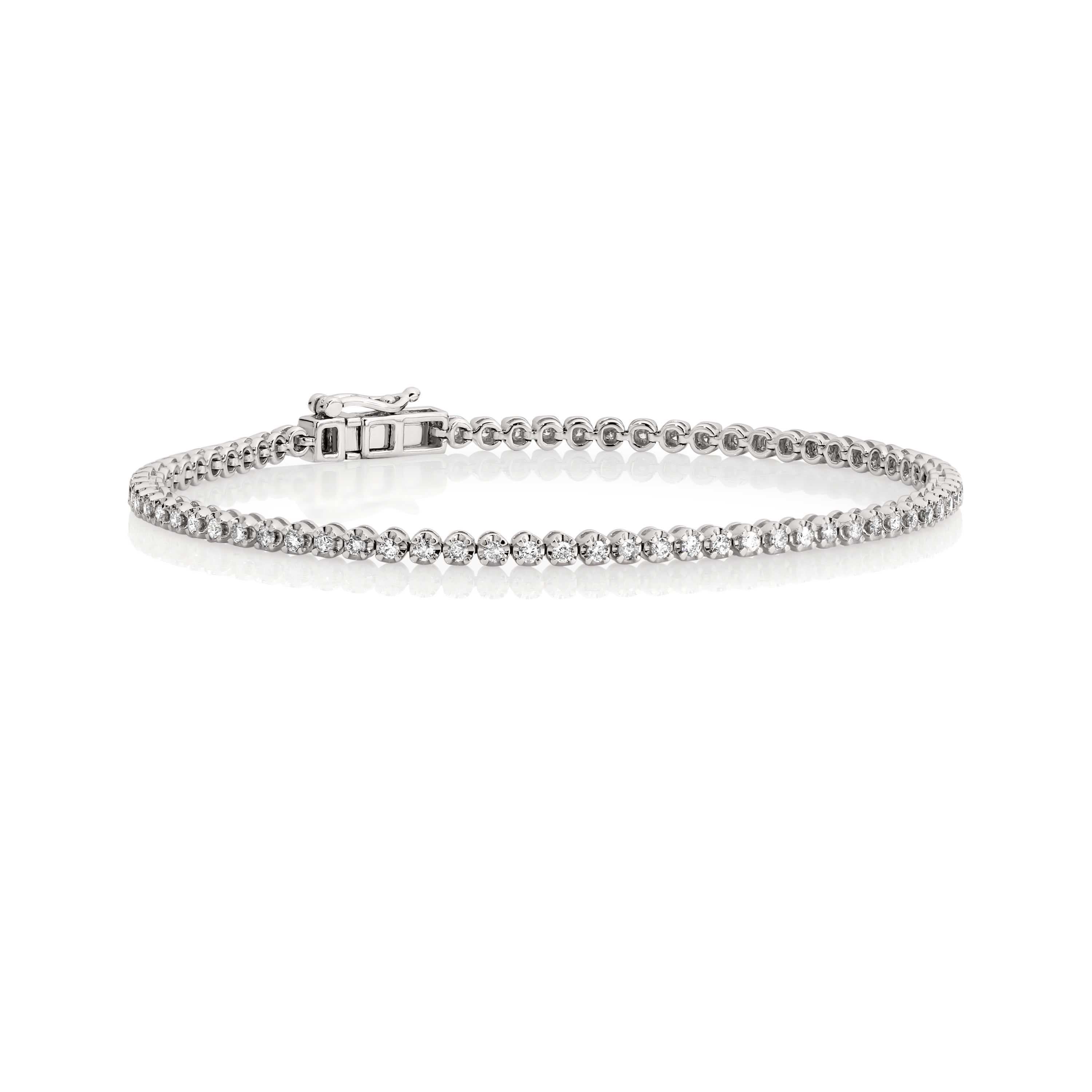 9ct white gold 1.00ct diamond tennis bracelet