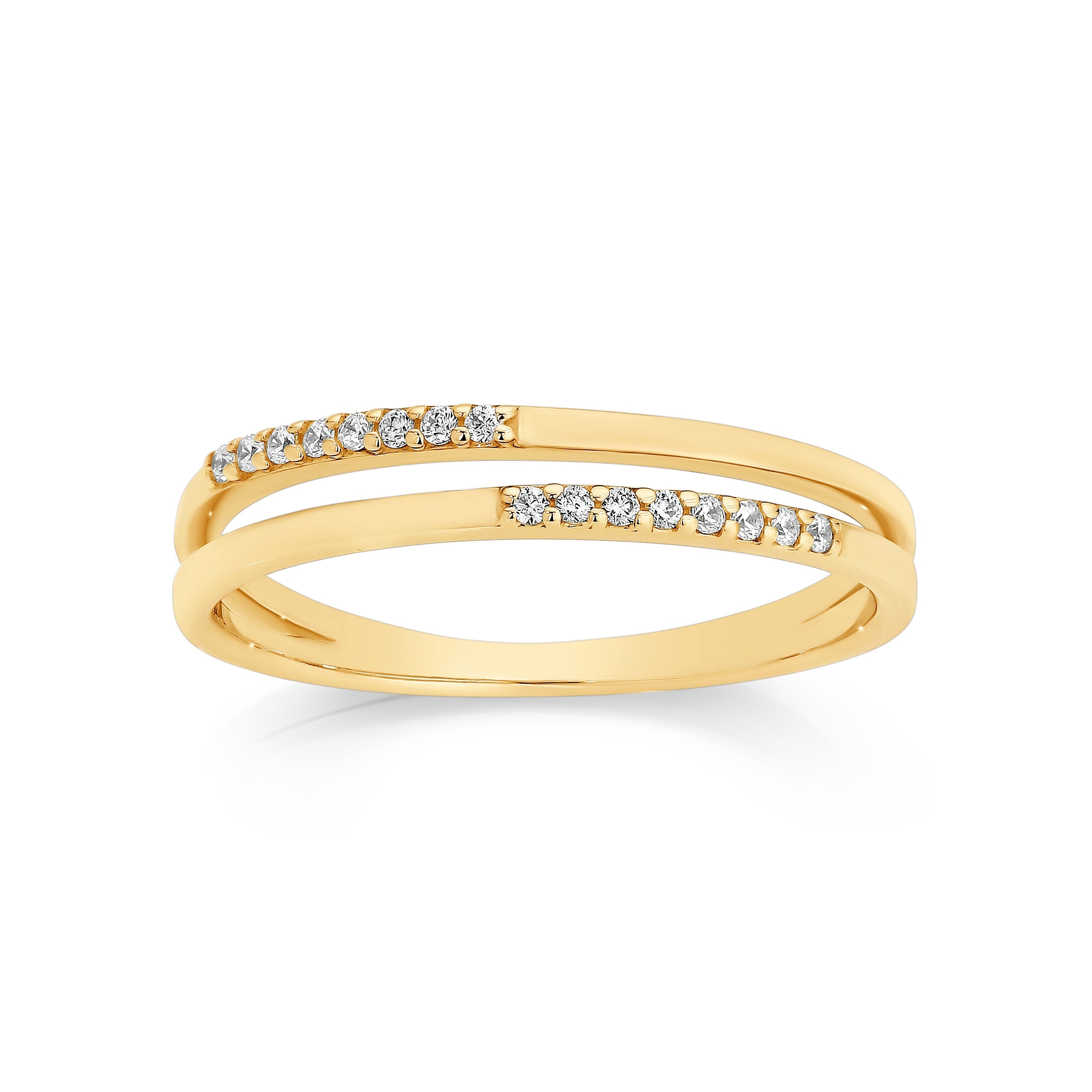 9ct gold stone set ring