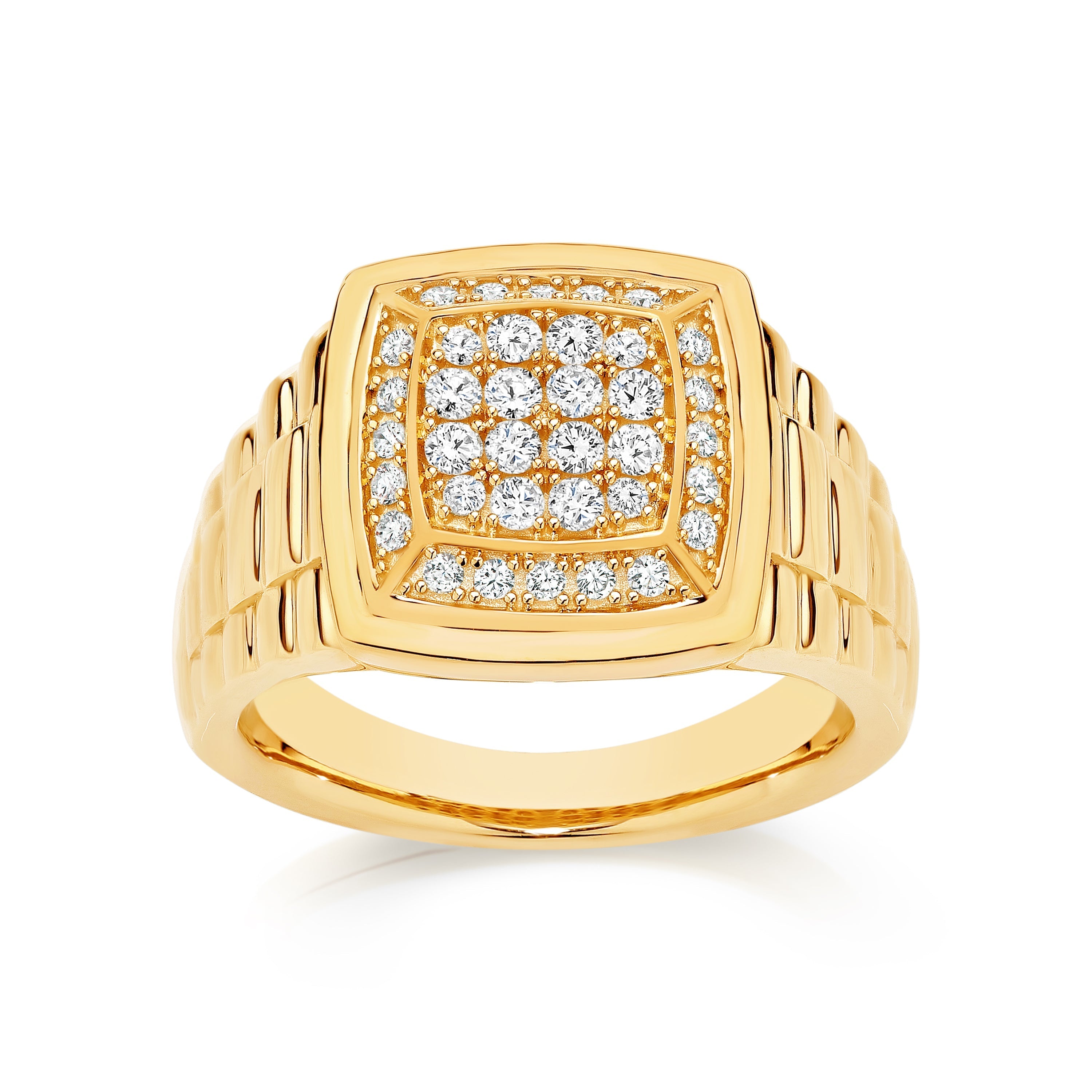 9ct 0.50ct diamond gents watch link ring