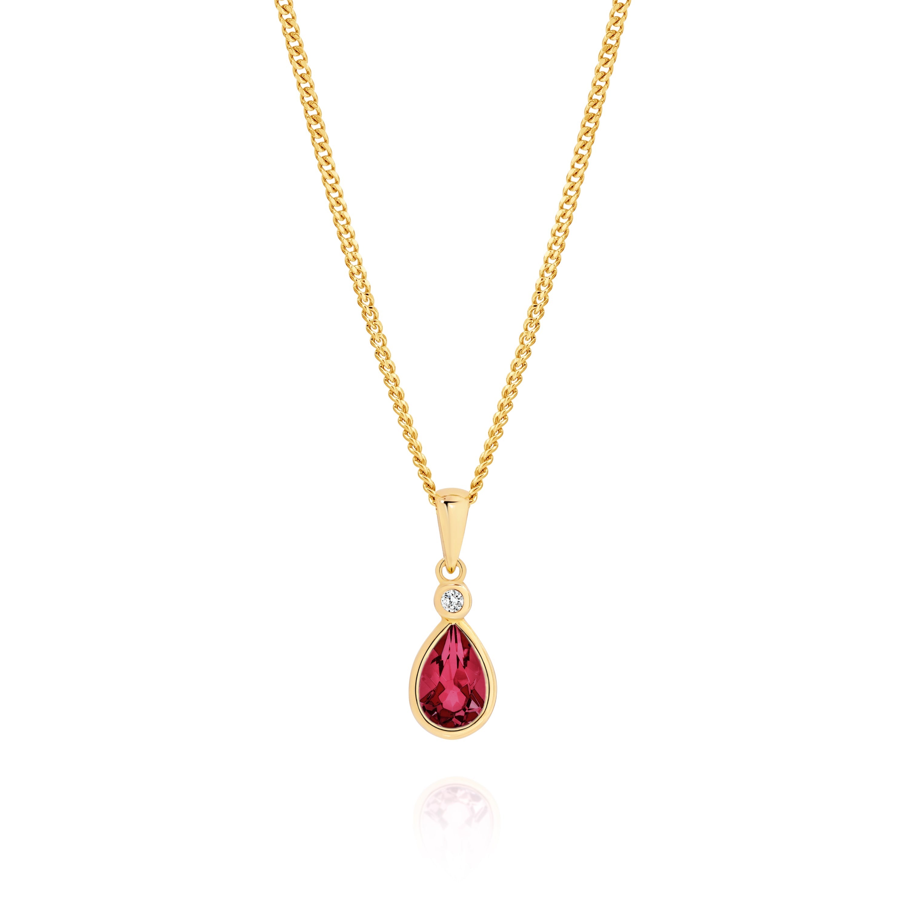 9ct garnet & cubic zirconia pendant