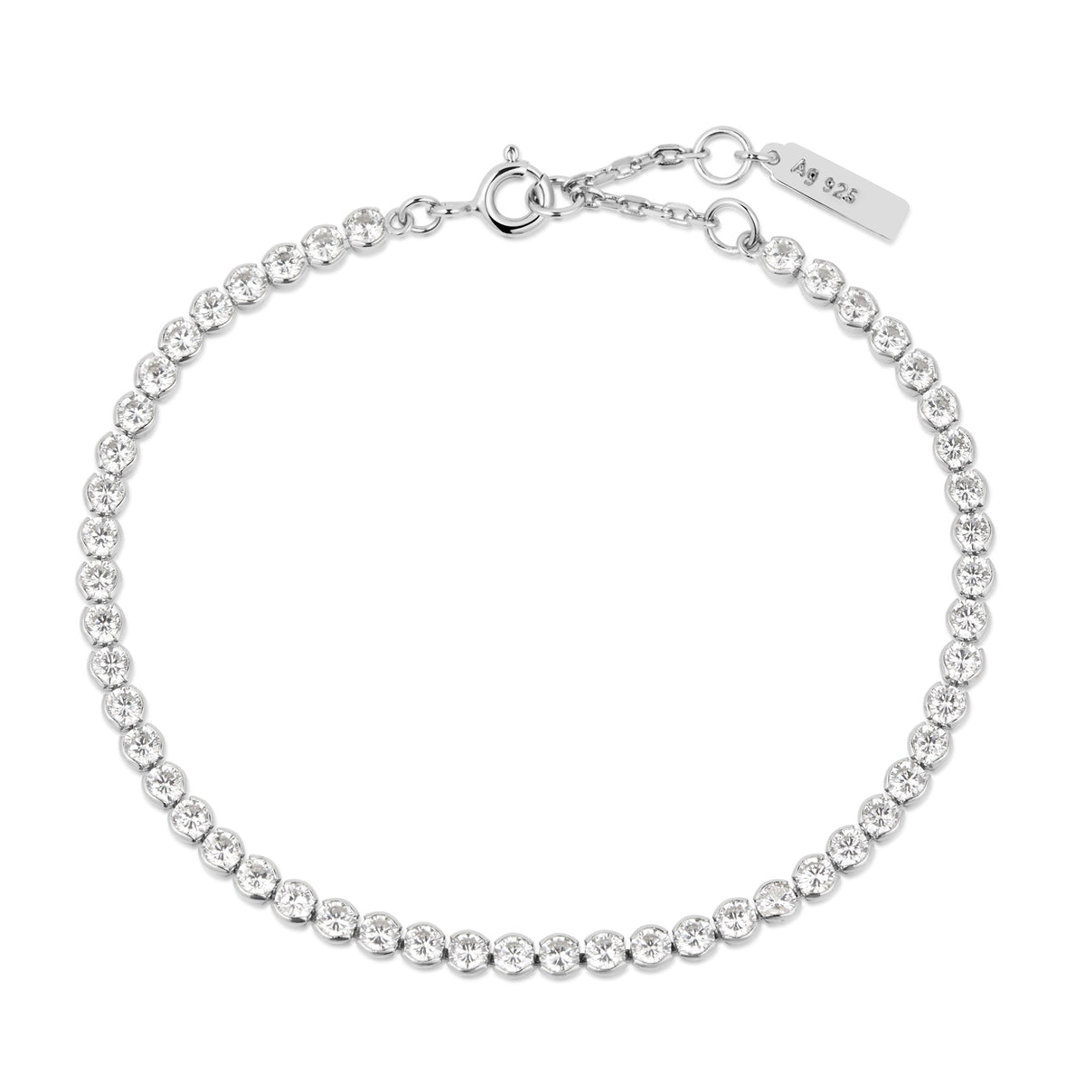 Ania Haie Silver Row Bezel Set Bracelet