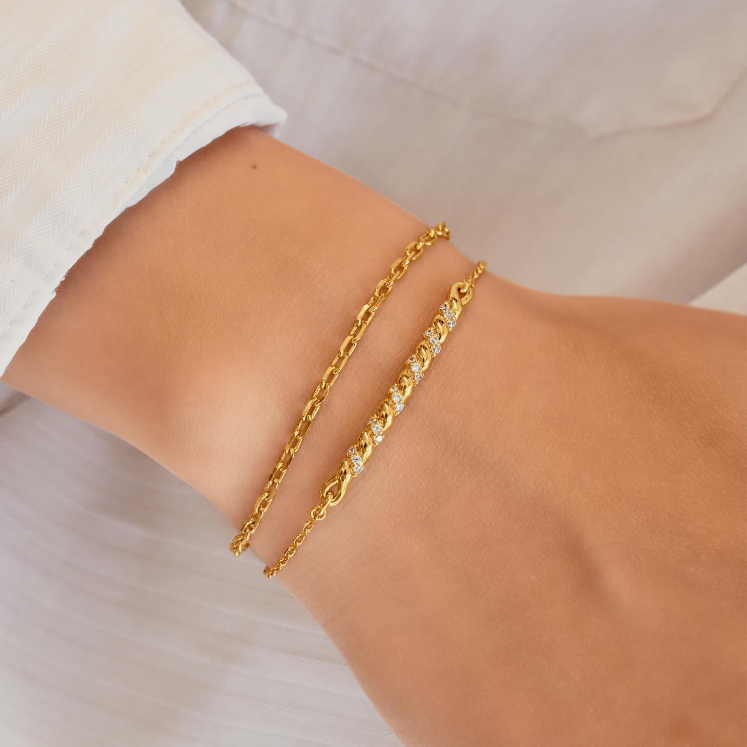 Ania Haie Silver Twisted Bar Bracelet