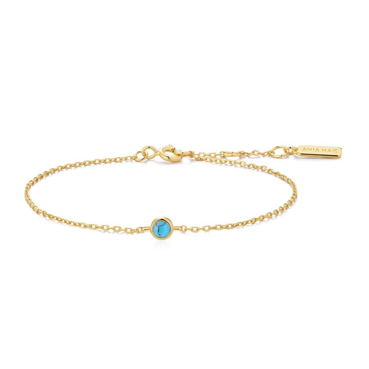 Ania Haie Gold Bezel-Set Lab-Created Turquoise Solitaire Bracelet