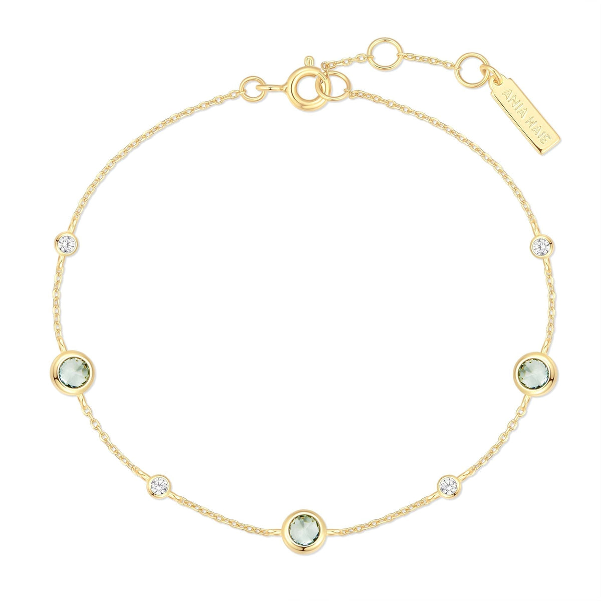Ania Haie Gold Mint Green Station Bracelet