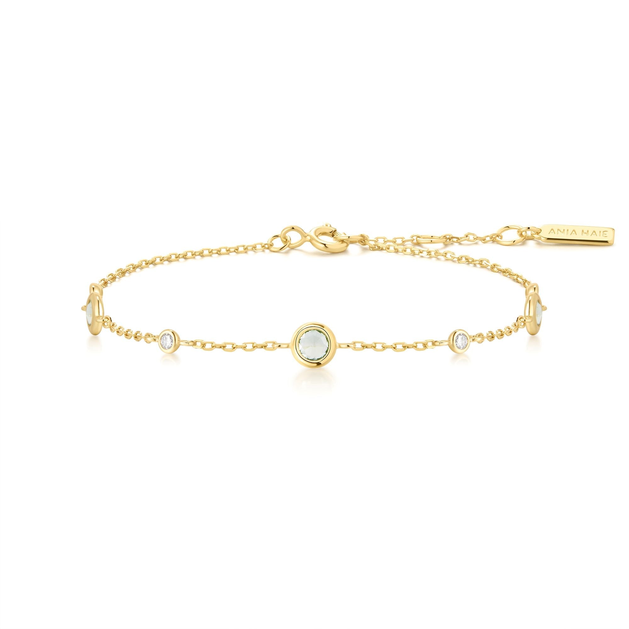 Ania Haie Gold Mint Green Station Bracelet