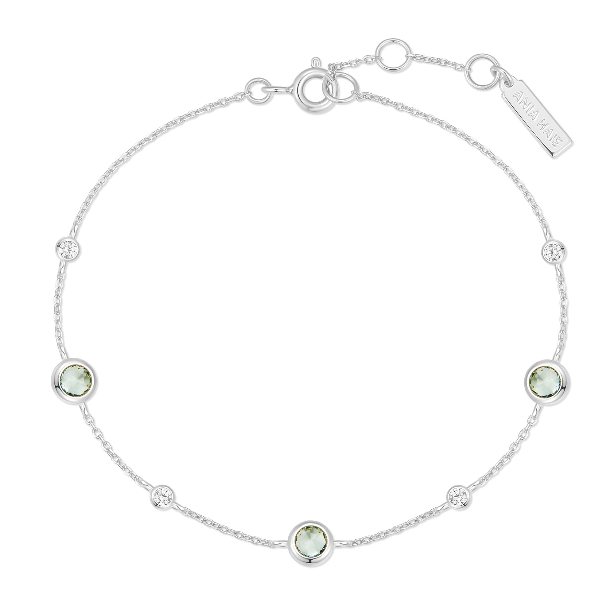 Ania Haie Silver Mint Green Station Bracelet