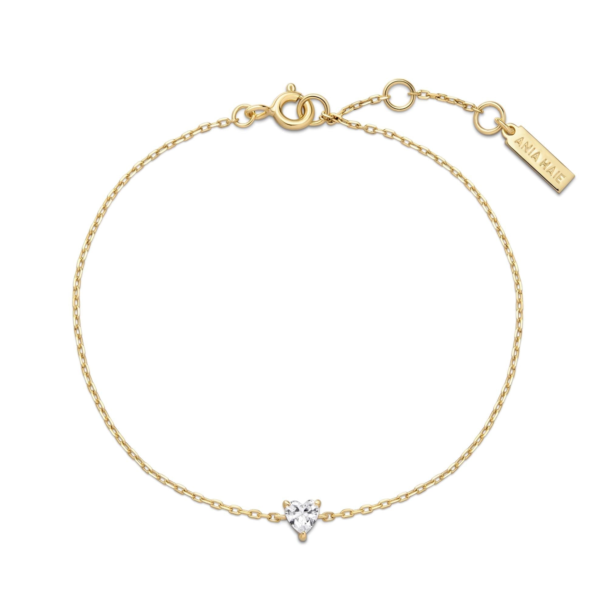 Ania Haie Gold Sparkle Heart Bracelet