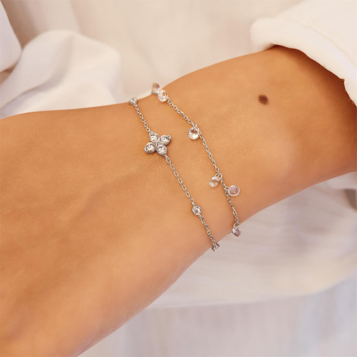 Ania Haie Silver Sparkling Lucky Clover Bracelet