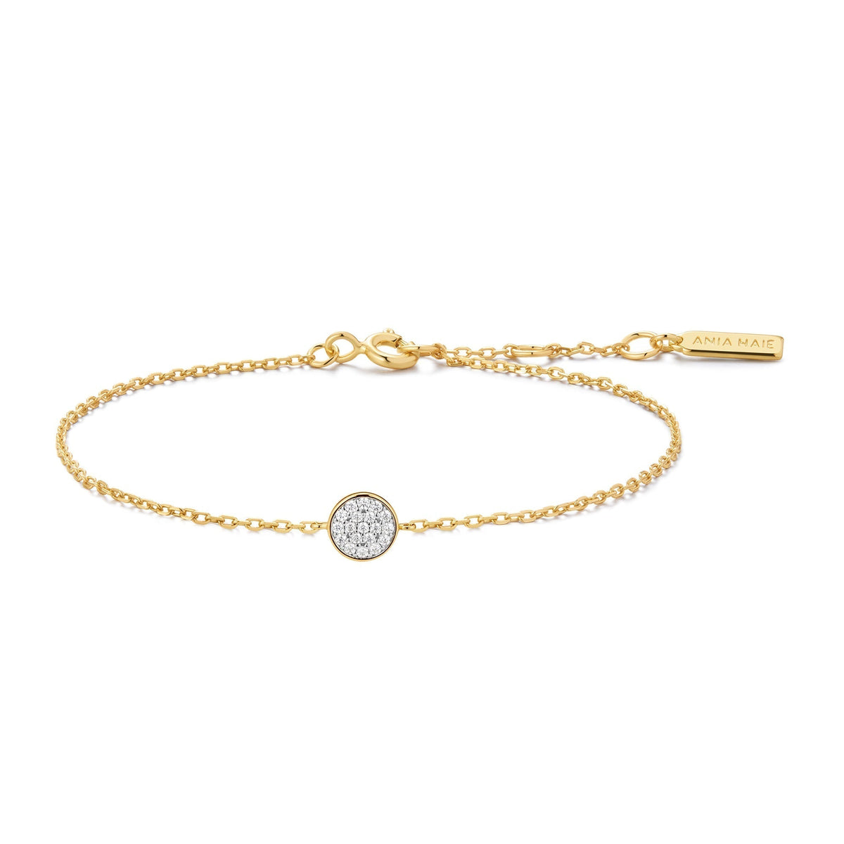 Ania Haie Gold Pave Disc Bracelet