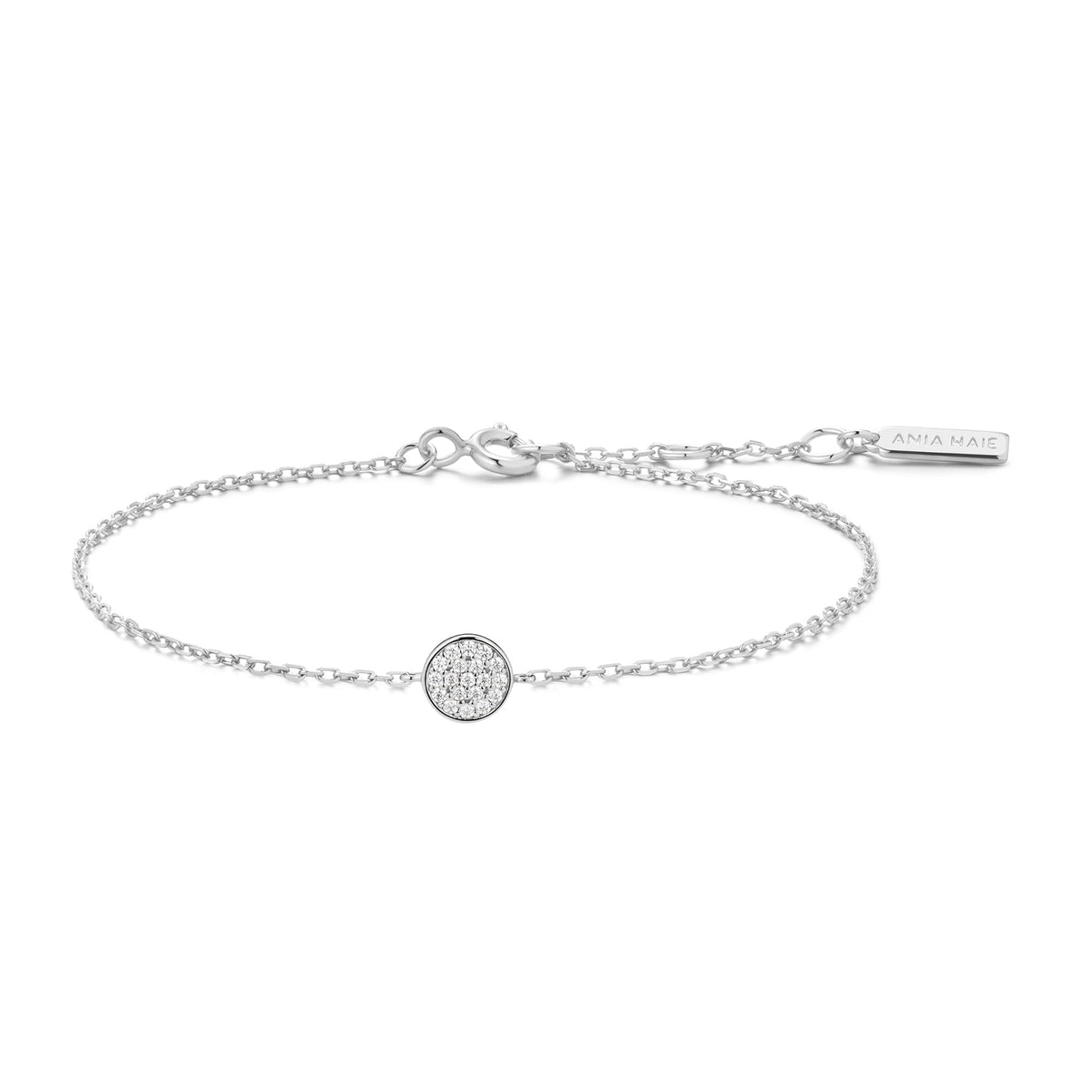 Ania Haie Silver Pave Disc Bracelet
