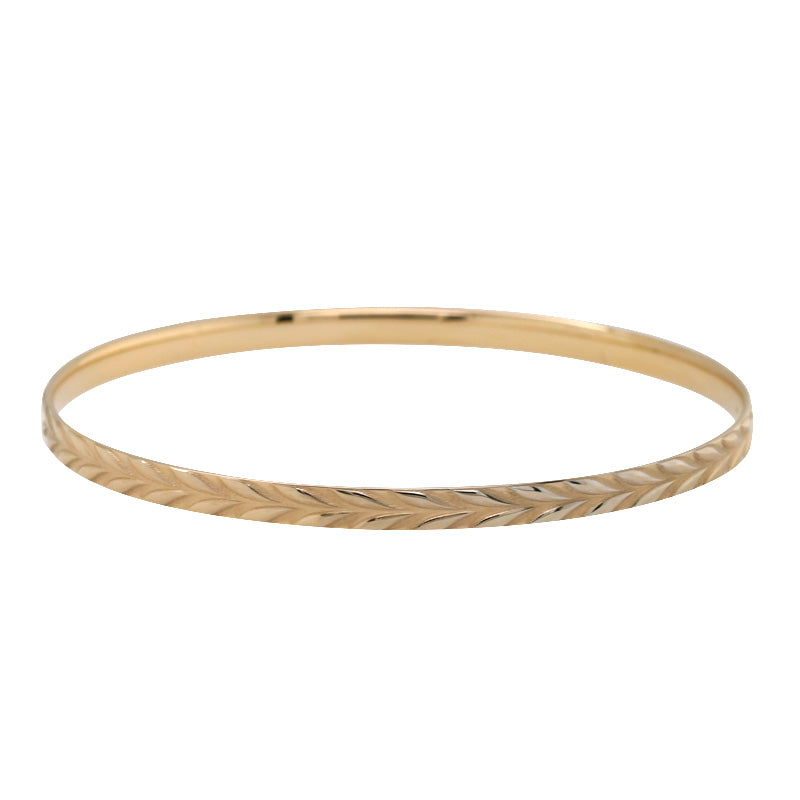 9ct Yellow Gold Patterned Bangle