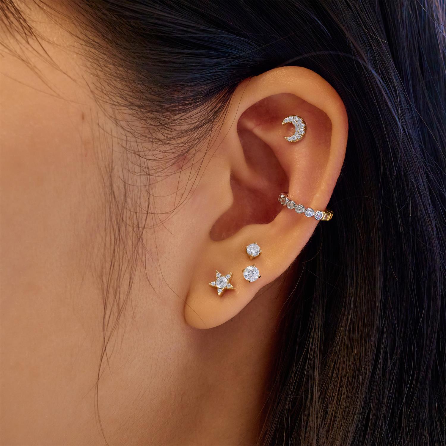 Ania Haie Gold Five-Point Star Barbell Single Earring